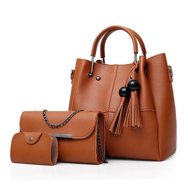 Fashion Handbag Messenger Bag Crossbody Bag Three-piece Tassel Mother Bag