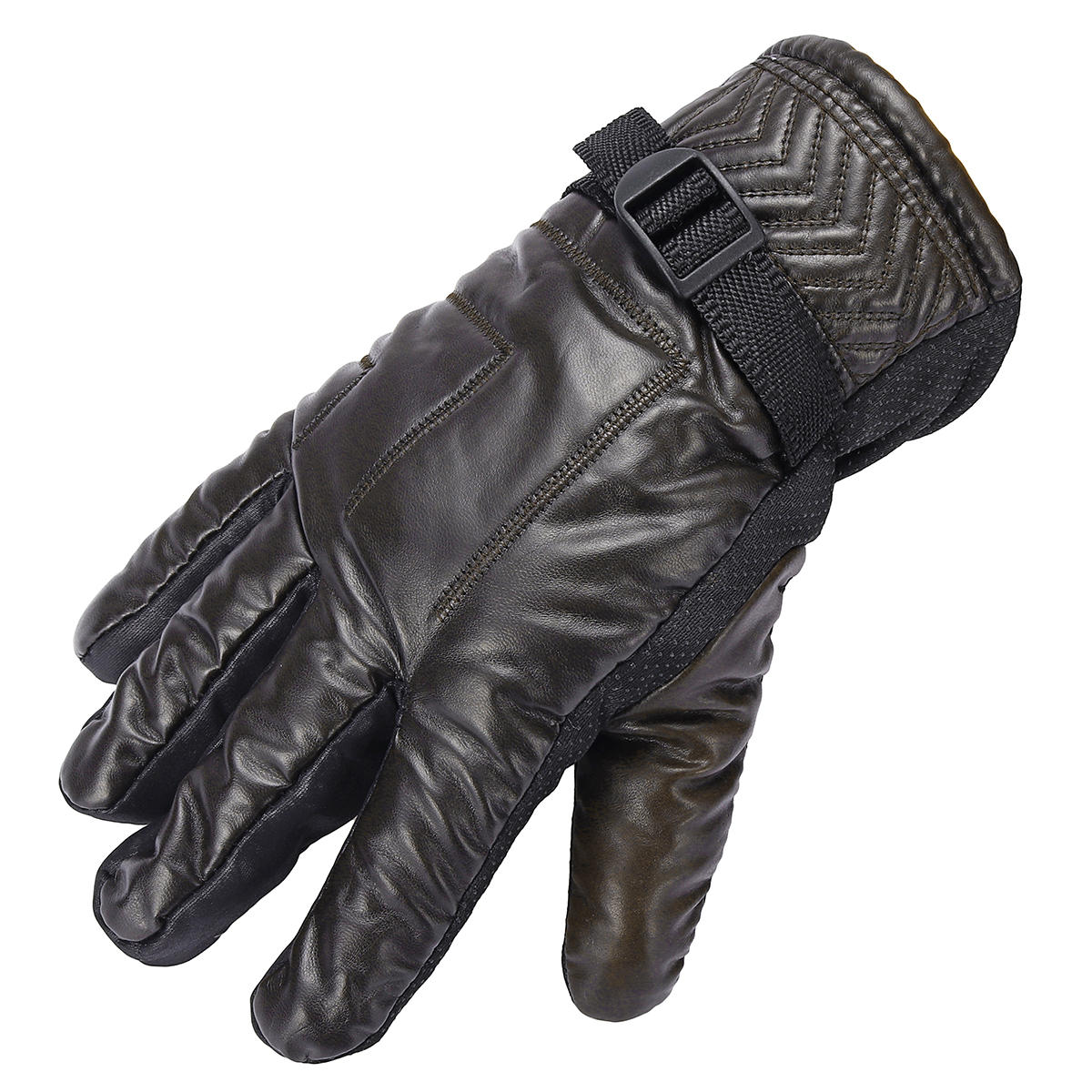 Windproof Leather Mittens: Warm, Fluffy, Cold-Resistant Motorcycle Gloves