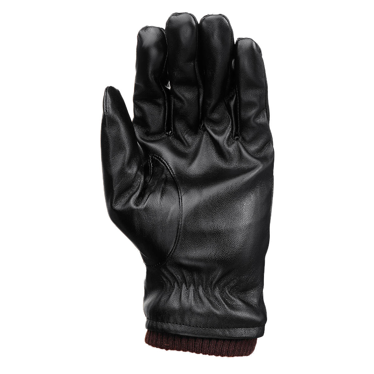 Men's Waterproof Touchscreen PU Leather Winter Gloves - Fleece Lined Thermal Warmth