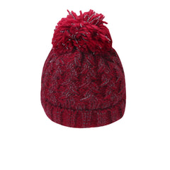 Women's Knitted Beanie Hat with Fluffy Ball, Plus Velvet, Warm Ear Protection, Mixed Colors