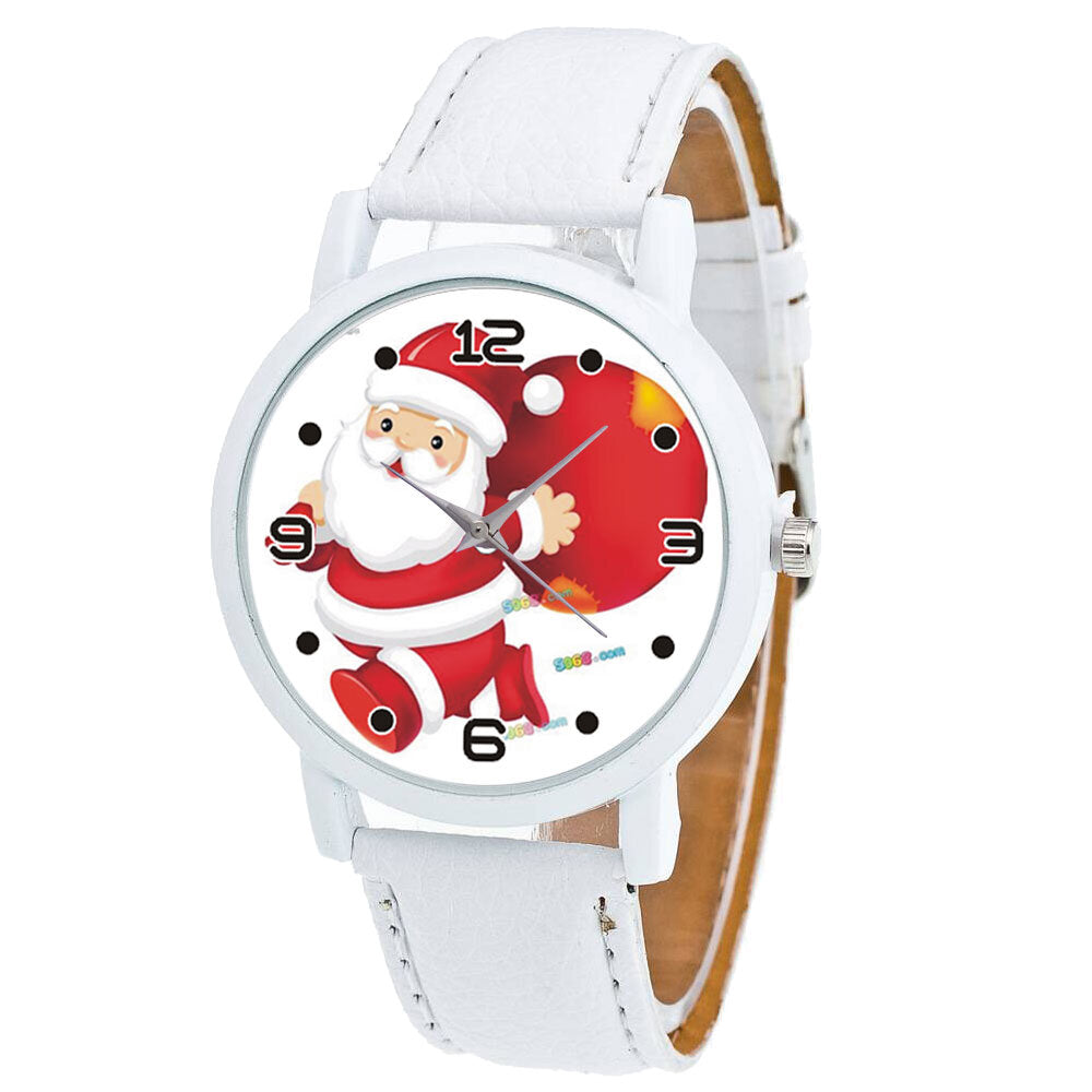 Cartoon Santa Claus and Gift Pattern Cute Kid Watch Fashion Children Quartz Watch