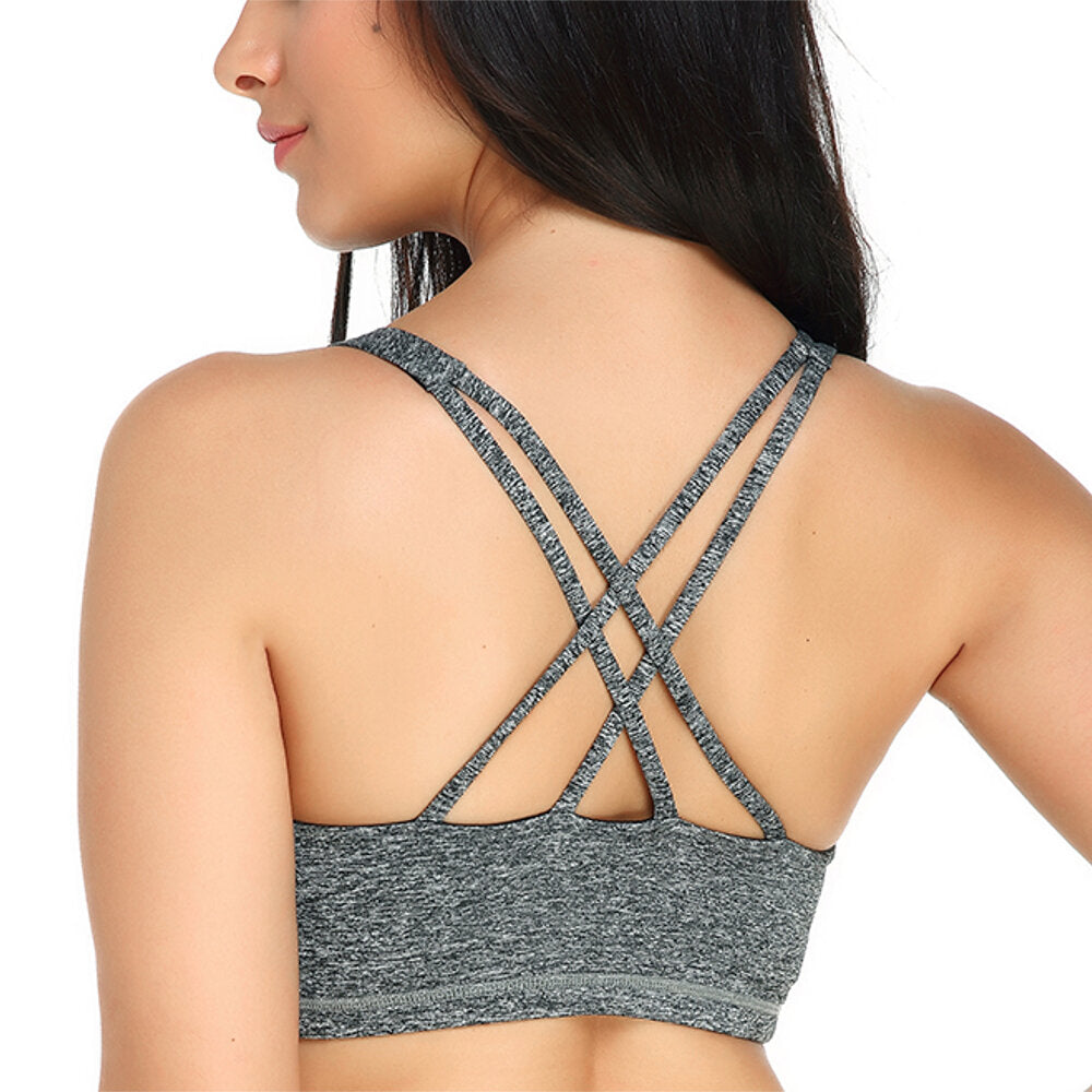 Seamfree Padded Wireless Full Coverage Criss Cross Sports Bra