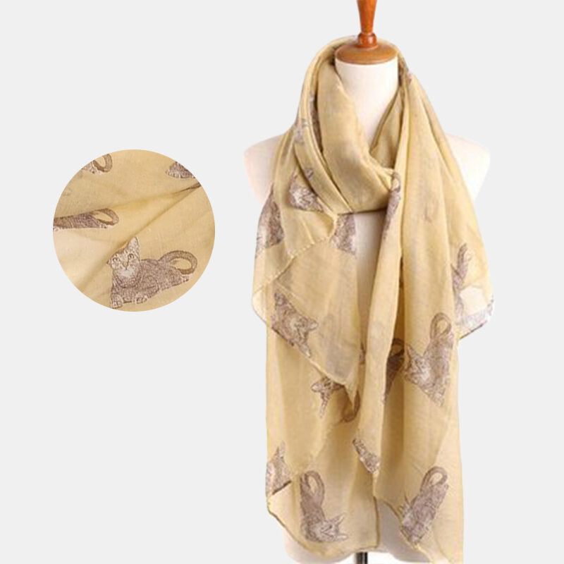 Women's Cat Pattern Spring Scarf - Bali Yarn Fashion Accessory