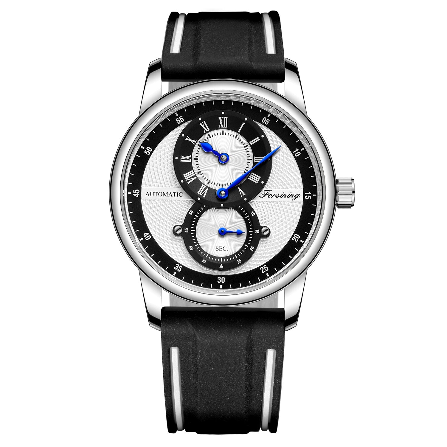 Fashion Men Automatic Watch Creative Dial Leather Strap Mechanical Watch