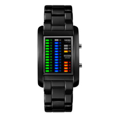 Business Style LED Display Wrist Watch Steel Band Creative Style Digital Watch