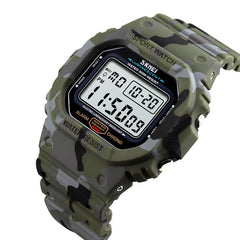 Military Stopwatch Alarm Waterproof Sports Shockproof Digital Men Watch