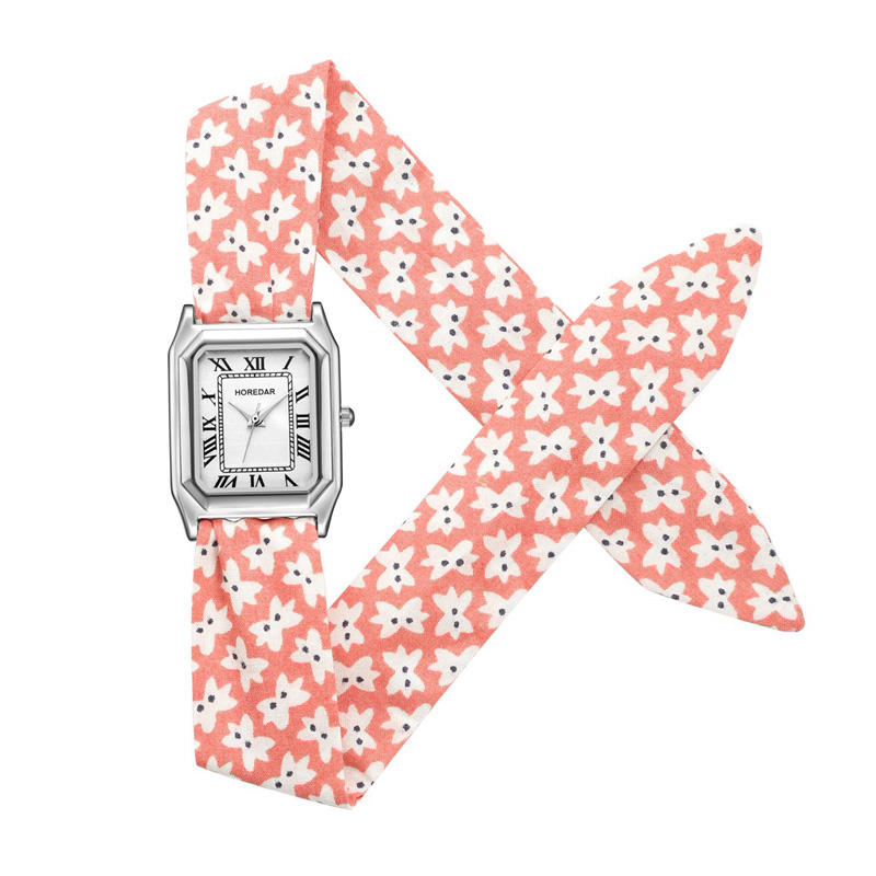 Retro Floral Strap Ladies Wrist Watch Gift Quartz Movement Watches