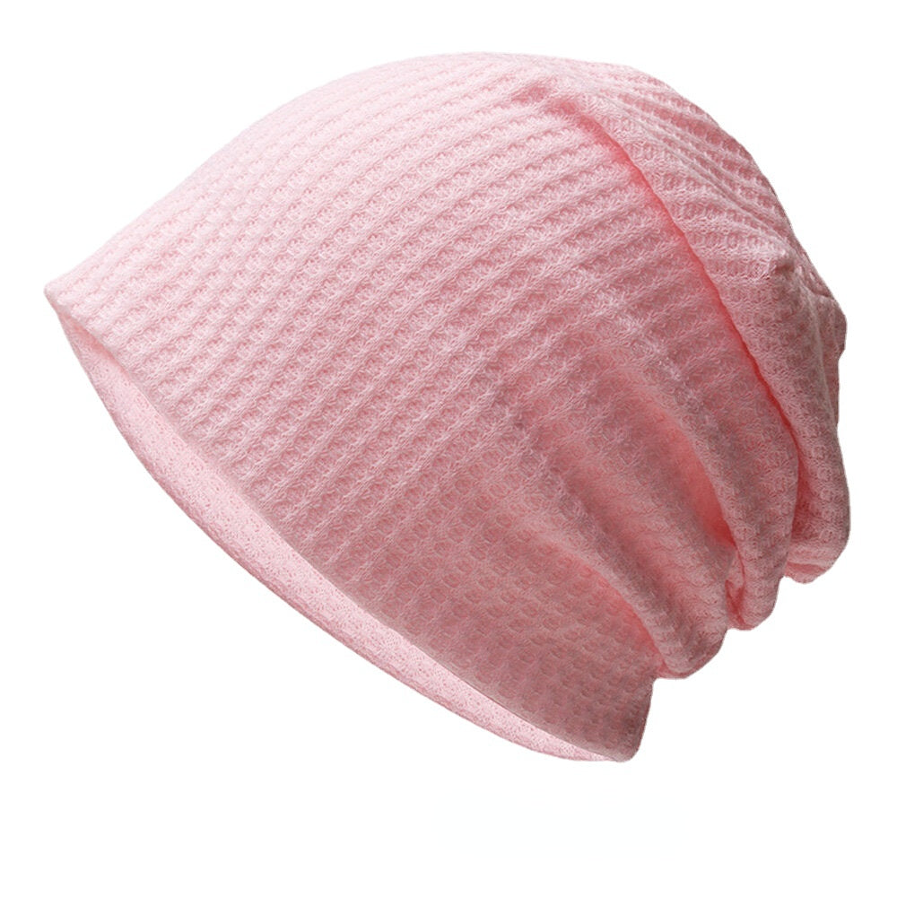 Women's Plaid Knitted Beanie - Warm, Soft, Breathable, Adjustable for Autumn/Winter