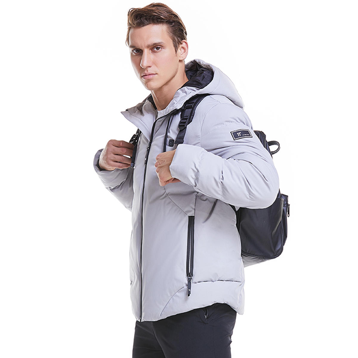 Men's USB Heated Hooded Jacket - Winter Warm Outdoor Coat