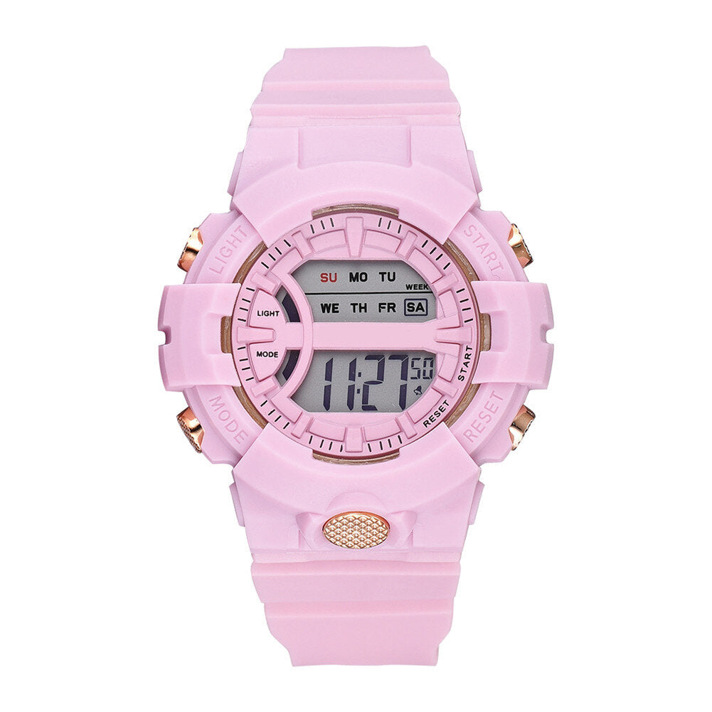 Casual Time Week Display Silicone Strap LED Digital Watch Women Watch