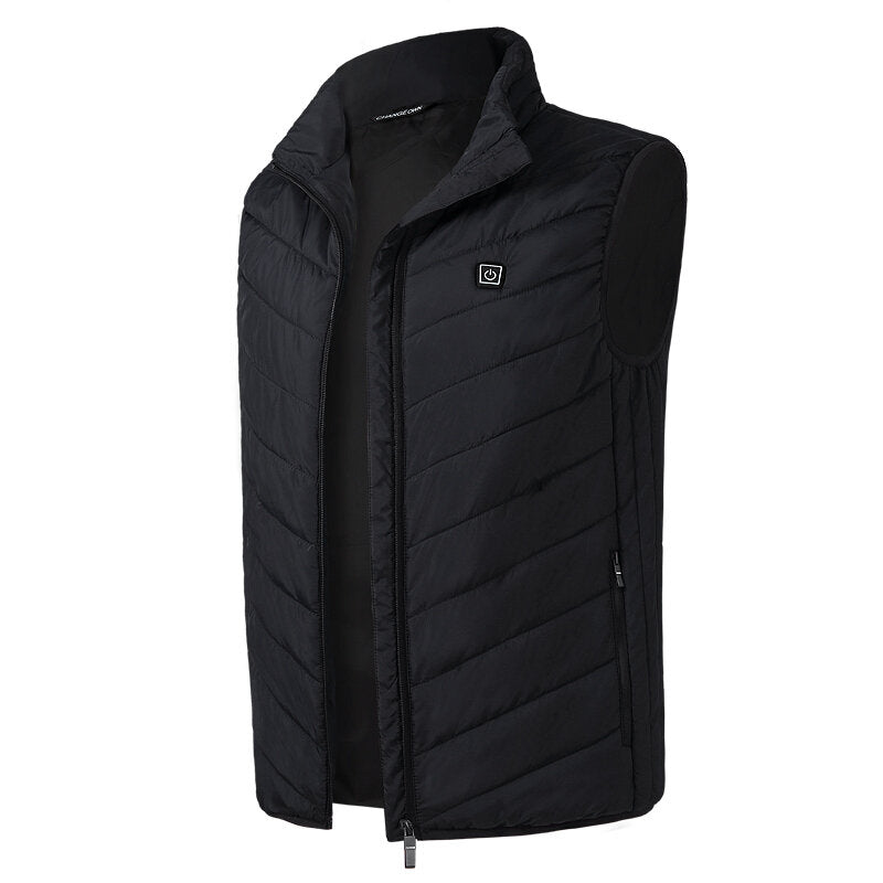 USB Heated Hooded Jacket: 3-Temp Control for Back, Abdomen & Neck Warmth