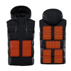 Men USB Heated Winter Jacket with Hood - Electric Warm Coat