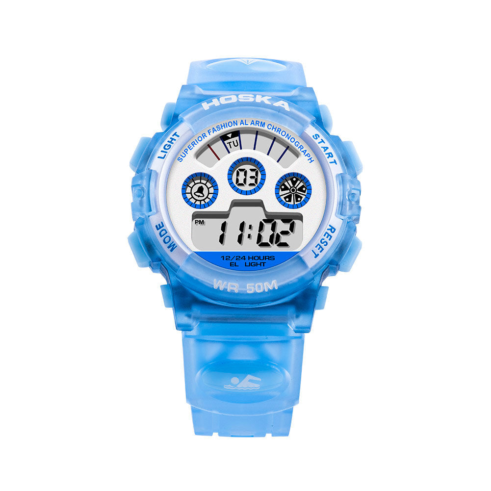 Fresh Pink Blue Color Waterproof Fashion Style Kids Watch Couple Digital Watch