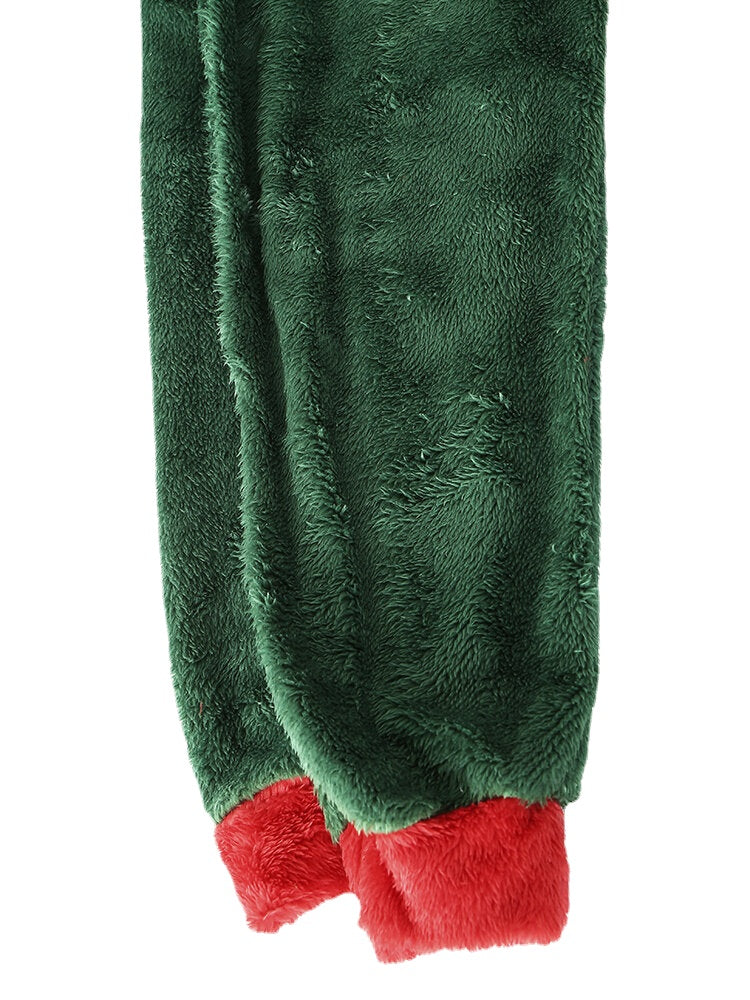 Women's Cozy Fleece Hooded Jumpsuit Sleepwear - Warm Long Sleeve Solid Color