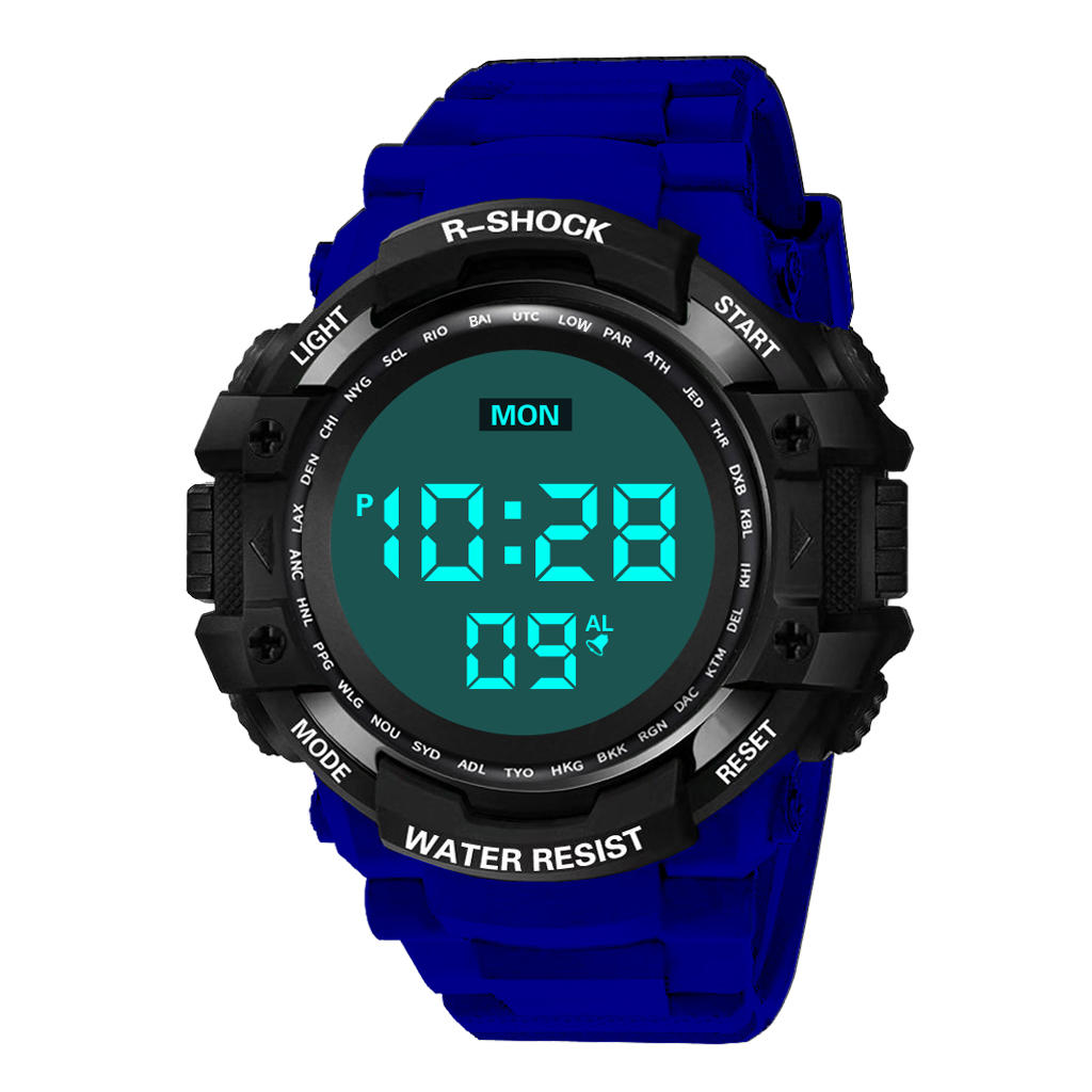 Men Luminous Display Stopwatch Alarm Clock Digital Watch