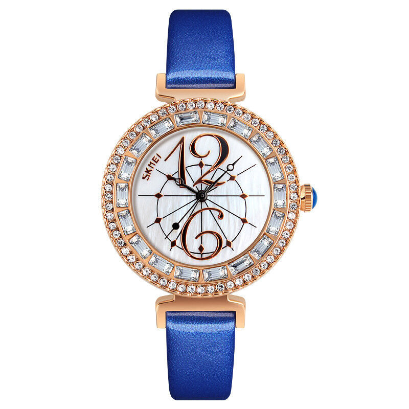 Rhinestone Women Wrist Watch Shell Dial Waterproof Elegant Design Quartz Watch