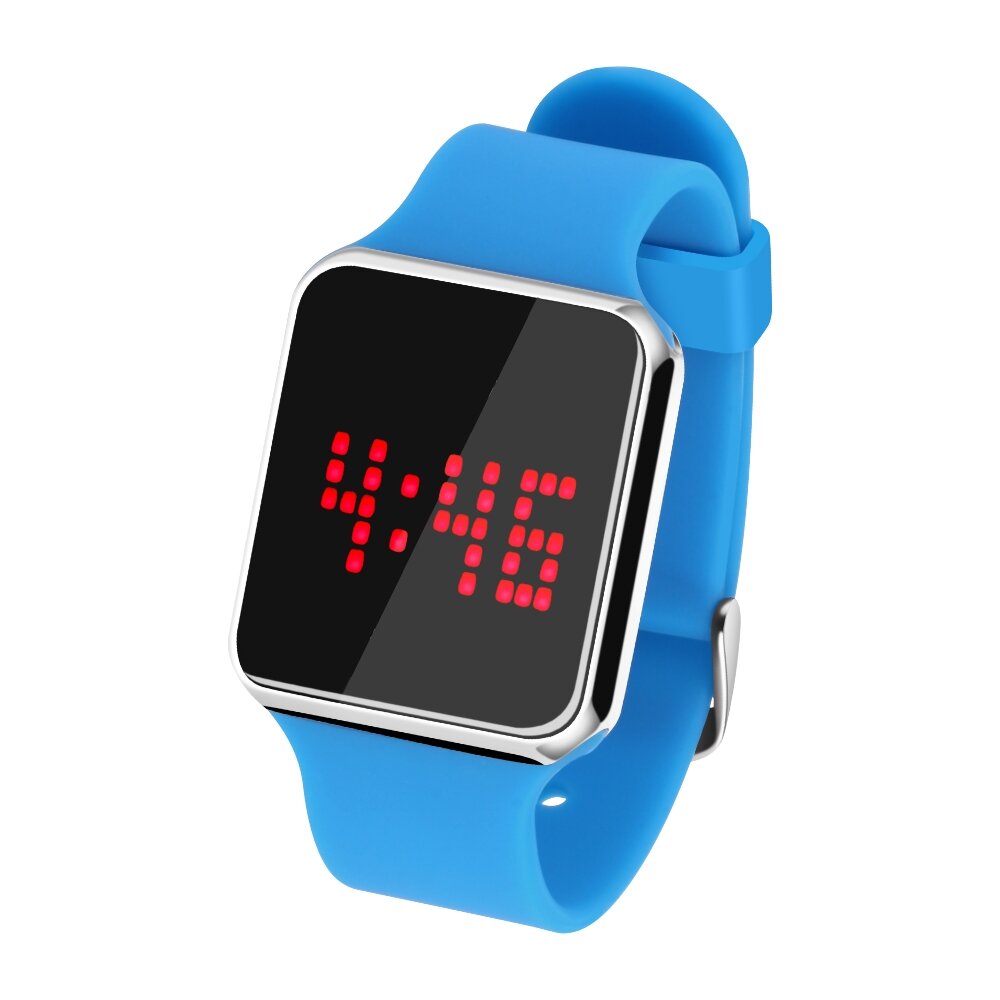 Dynamic LED Screen Alarm Calendar 12/24 Hour Luminous Waterproof Silicone Strap Digital Watch