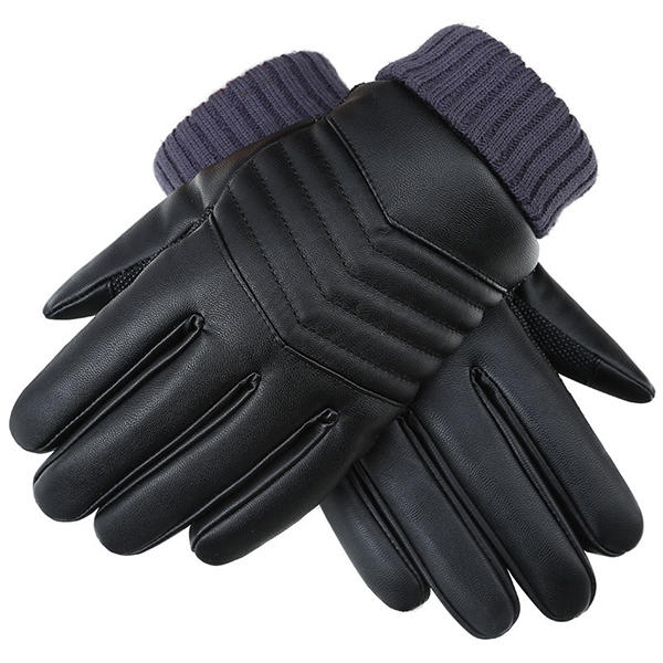 Black PU Gloves for Riding, Racing, Skiing, Fishing, Motorcycle & Mountain Biking - Thick & Durable