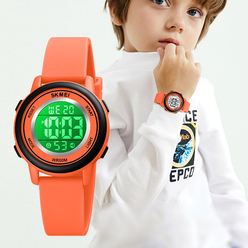 5ATM Waterproof Sports LED Backlight Display Children Digital Watch Stopwatch Clock Alarm