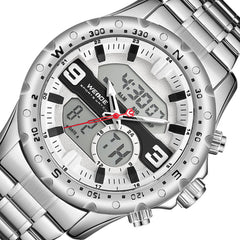 Business Style Dual Display Watch LCD Digital Chronograph 3ATM Waterproof Men Watch