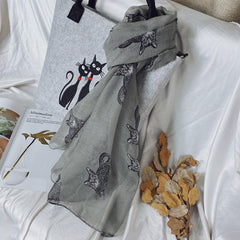 Women's Cat Pattern Spring Scarf - Bali Yarn Fashion Accessory