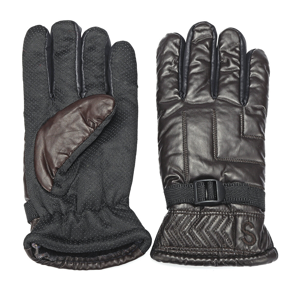 Windproof Leather Mittens: Warm, Fluffy, Cold-Resistant Motorcycle Gloves