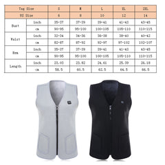 Unisex USB Heated Waistcoat with Intelligent Temp Control for Winter Sports & Hiking