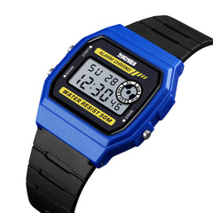 LED Digital Watch Waterproof Chronograph Square Dial Student Watches