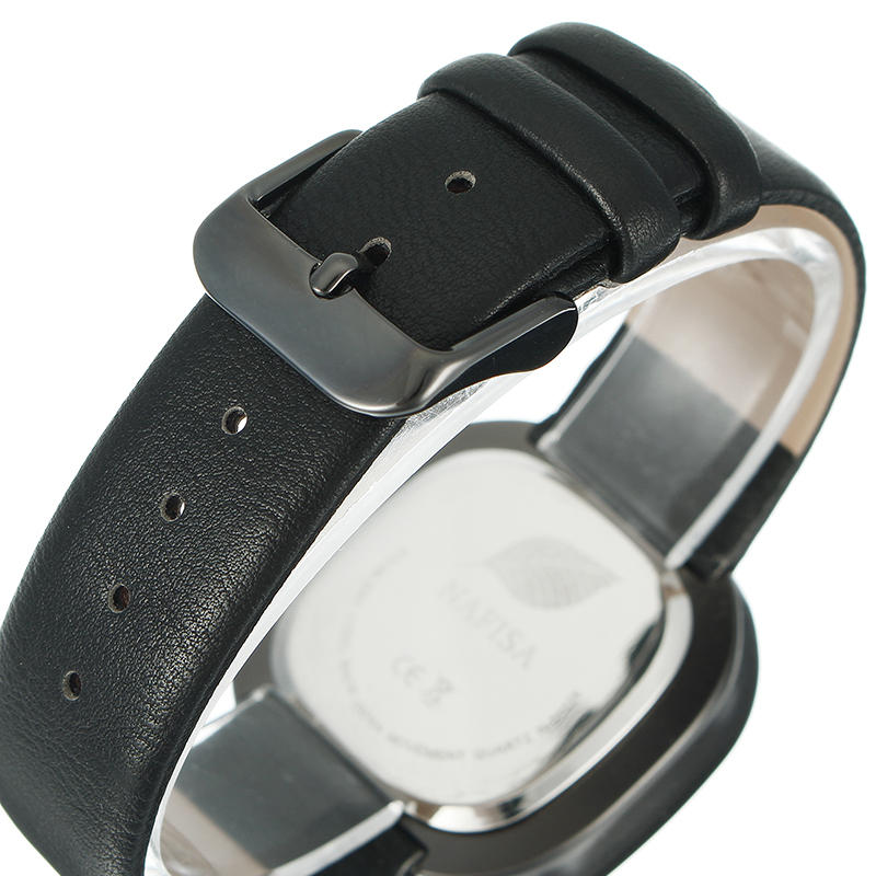 Unisex Square Dial Leather Strap Fashion Watch