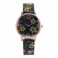 Retro Style Flower Printed Women Wrist Watch Chinese Style Quartz Watches