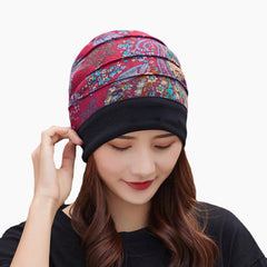 Women's Floral Cotton Beanie: Casual, Breathable, Warm Turban for Outdoor Fashion