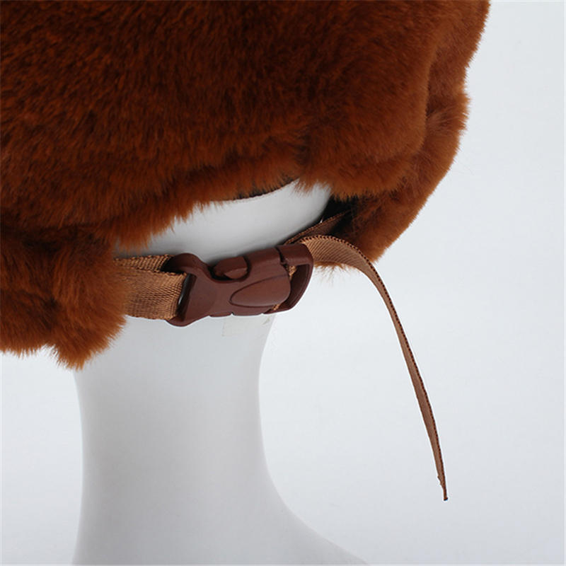 Women's Adjustable Winter Fur Hat - Soft, Warm, Brimless Design