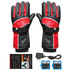 Waterproof 4000mAh Rechargeable Heated Motorcycle Gloves with Thick Velvet