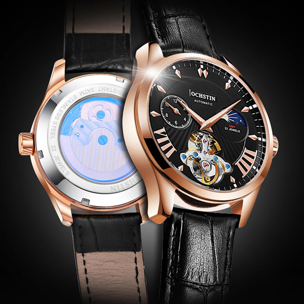 Luminous Display Moon Phase Automatic Mechanical Watch Full Steel Men Watch