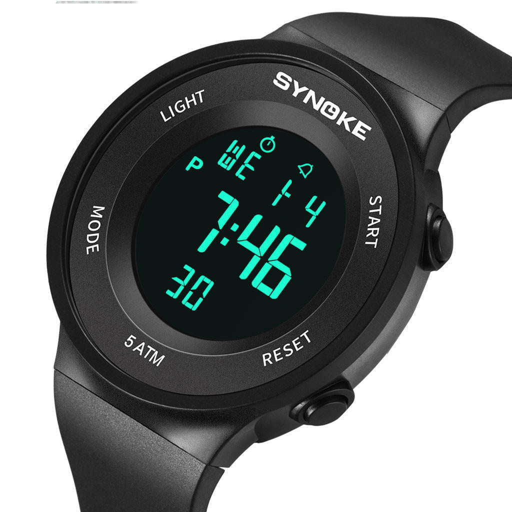 Student Watch 5ATM Waterproof Luminous Display Multi-function Sport Digital Watch