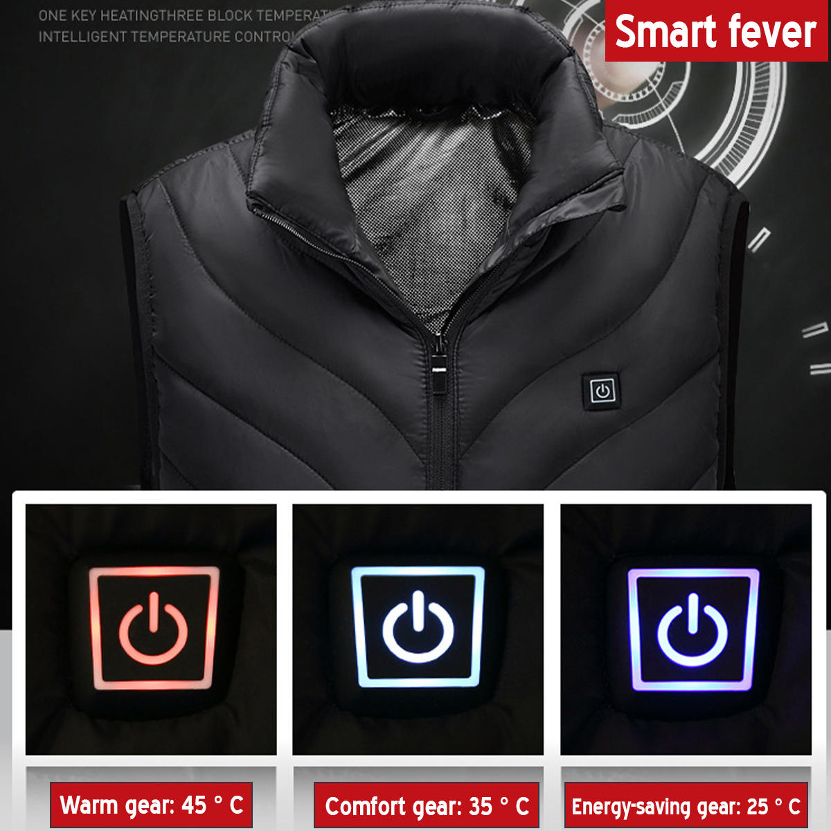 Men's USB Heated Vest - Winter Sleeveless Jacket for Outdoor Hiking