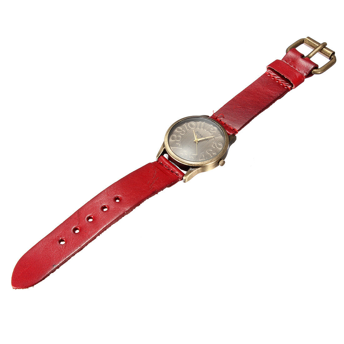 Retro Round Dial Leather Band Quartz Wrist Watch 4 Colors