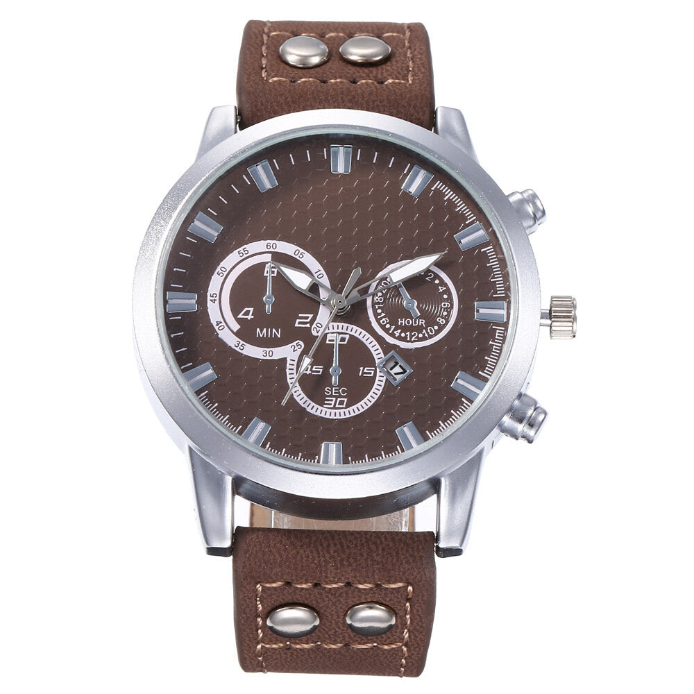 Elegent Alloy Sports Business Casual Belt Men Watch Quartz Watch