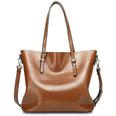 Women Oil Leather Tote Handbag Vintage Shoulder Bag Capacity Big Shopping Tote Crossbody Bag