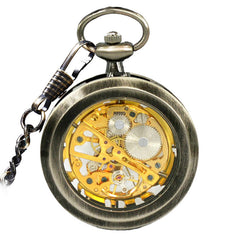 Coverless Hollow Gold Luxury Mechanical Watch Pocket Watch