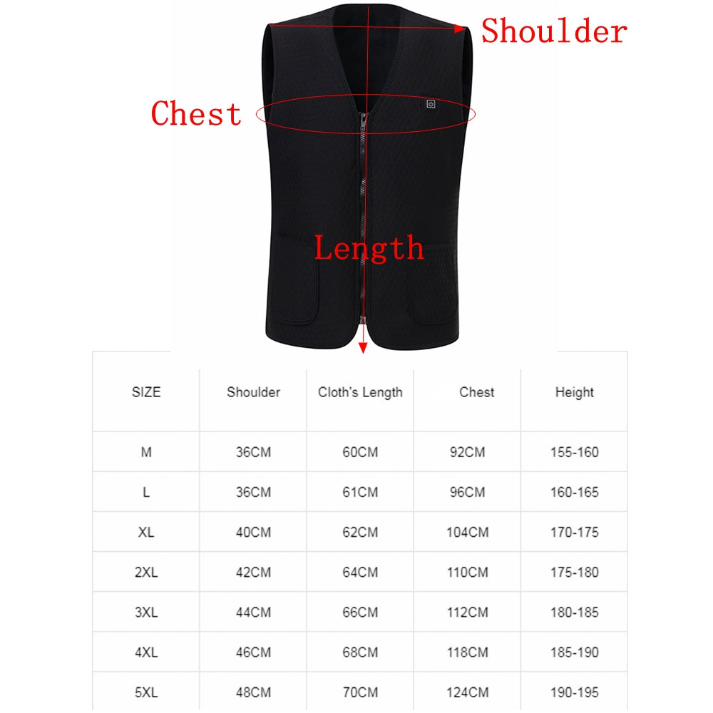 USB Heated Vest - Intelligent Electric Jacket for Winter Warmth