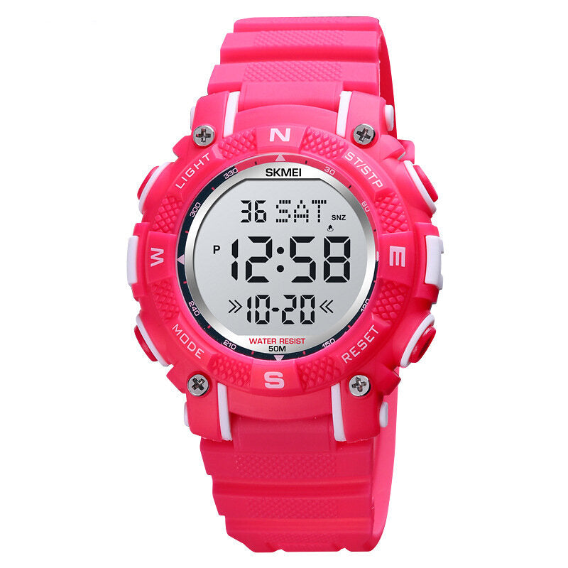 Sport Children Watch Date Week Display Countdown Stopwatch 5ATM Waterproof LED Light Kids Digital Watch