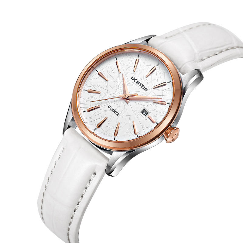 Casual Style Female Wrist Watch Waterproof Leather Band Quartz Movement Watch