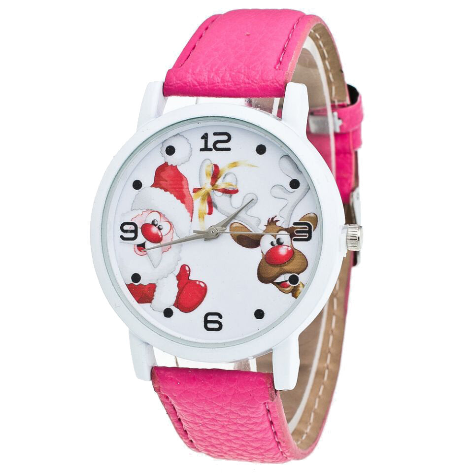 Cartoon Santa and Elk Pattern Fashion Cute Kid Watch Children Quartz Watch