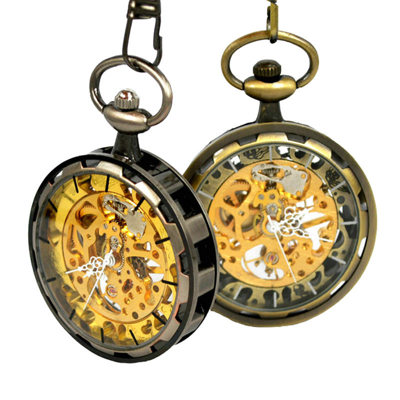 Coverless Hollow Gold Luxury Mechanical Watch Pocket Watch