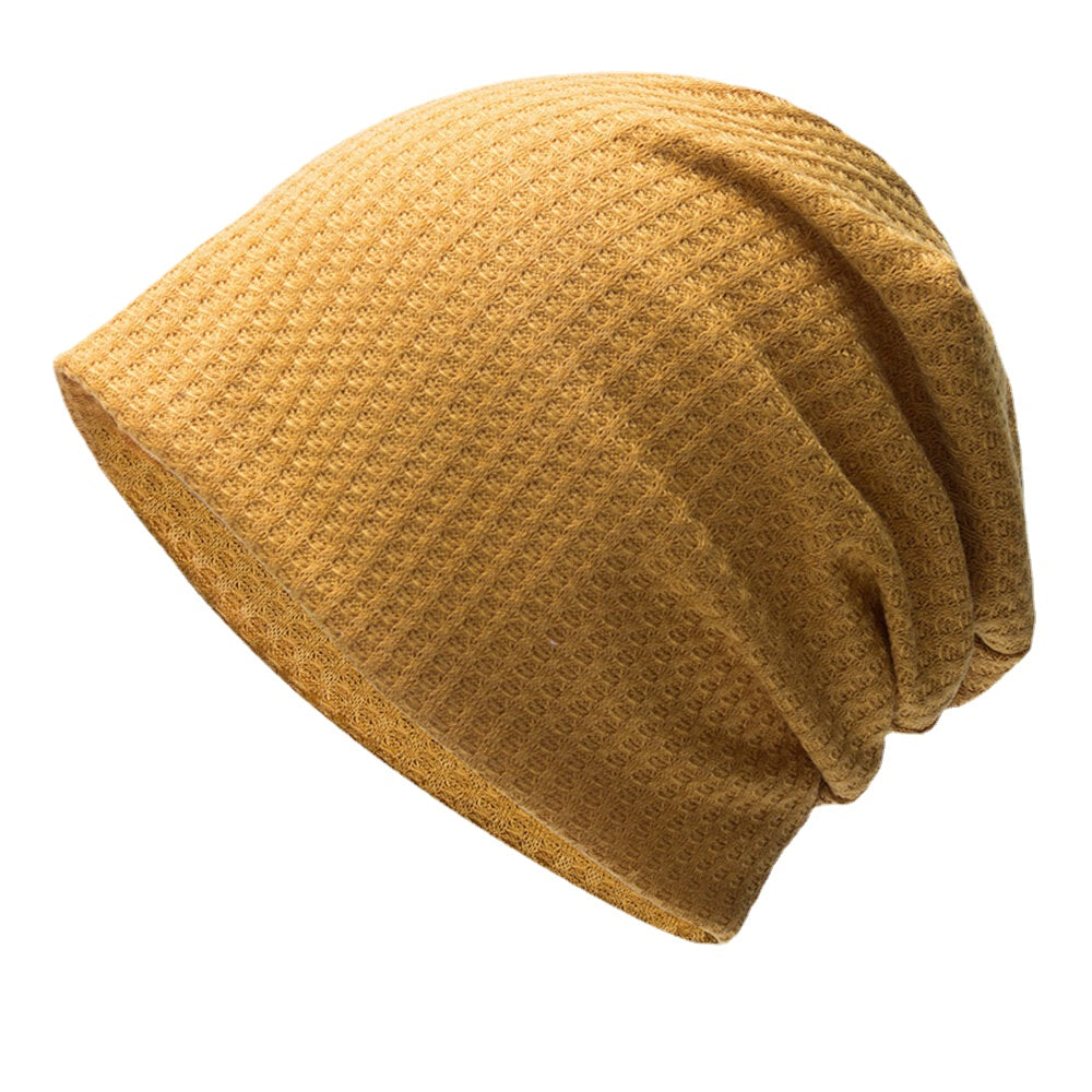 Women's Plaid Knitted Beanie - Warm, Soft, Breathable, Adjustable for Autumn/Winter