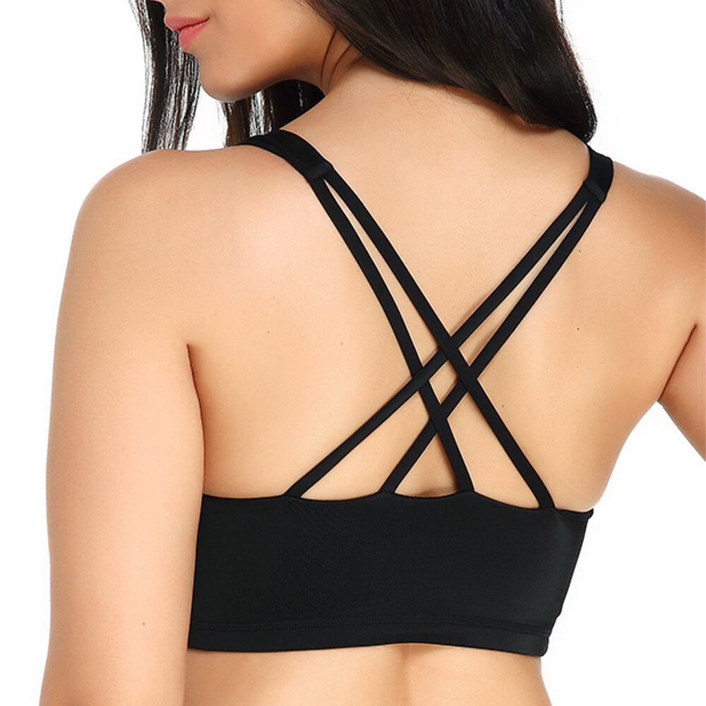 Seamfree Padded Wireless Full Coverage Criss Cross Sports Bra