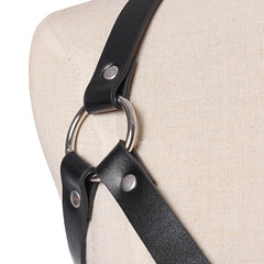 Women Faux Leather Top Body Harness Bra Waist Belt Strap Corset Bustiers