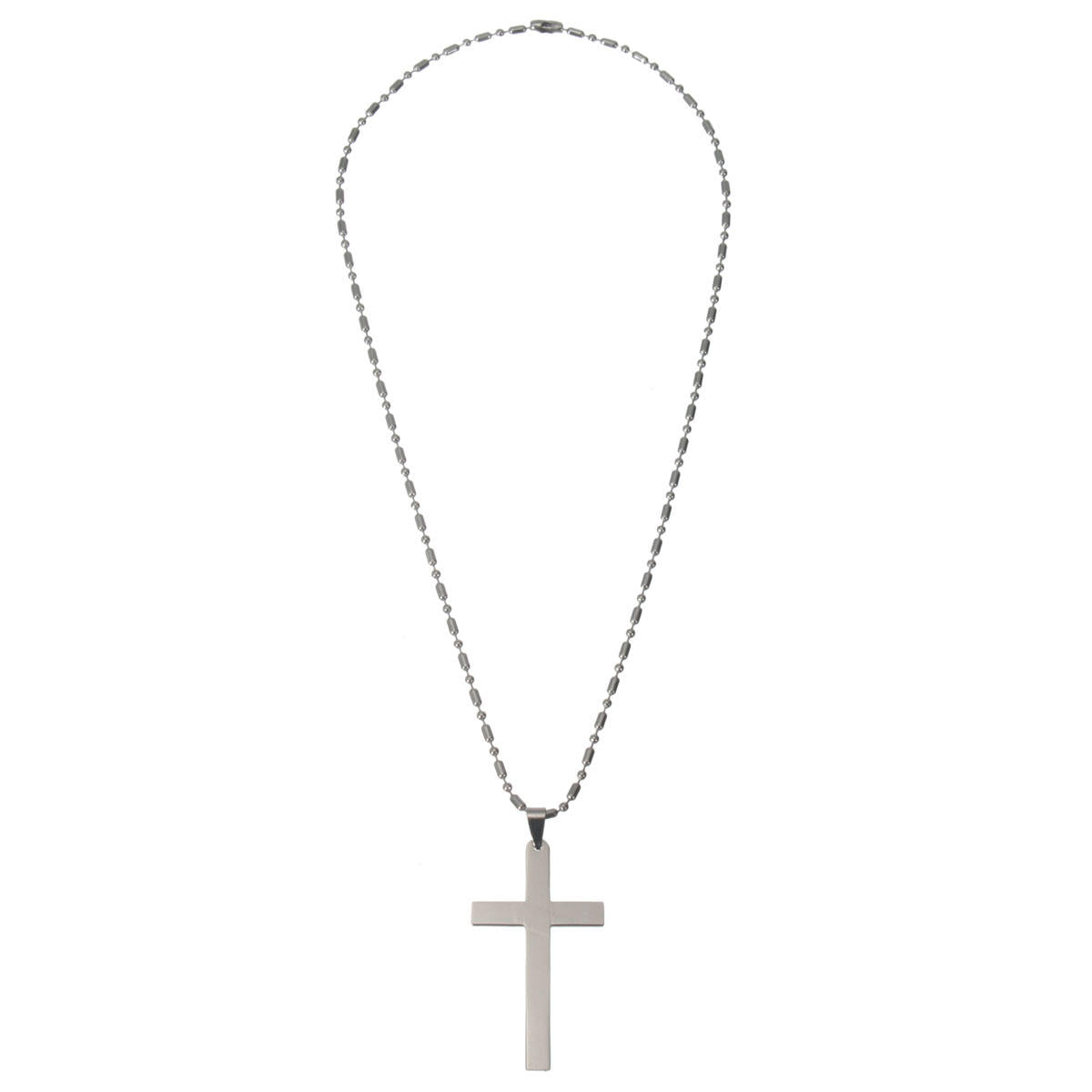 20" Stainless Steel Chain Cross Silver Pendant Necklace Jewelry Christmas Gift