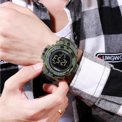 Men Watch Waterproof Week Display Alarm EL Light Camouflage Digital Watch